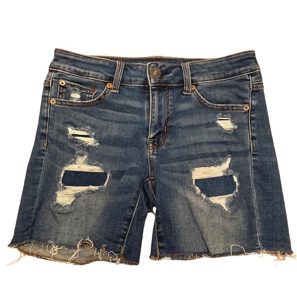 American Eagle Outfitters Next Level Stretch MIDI Denim Shorts